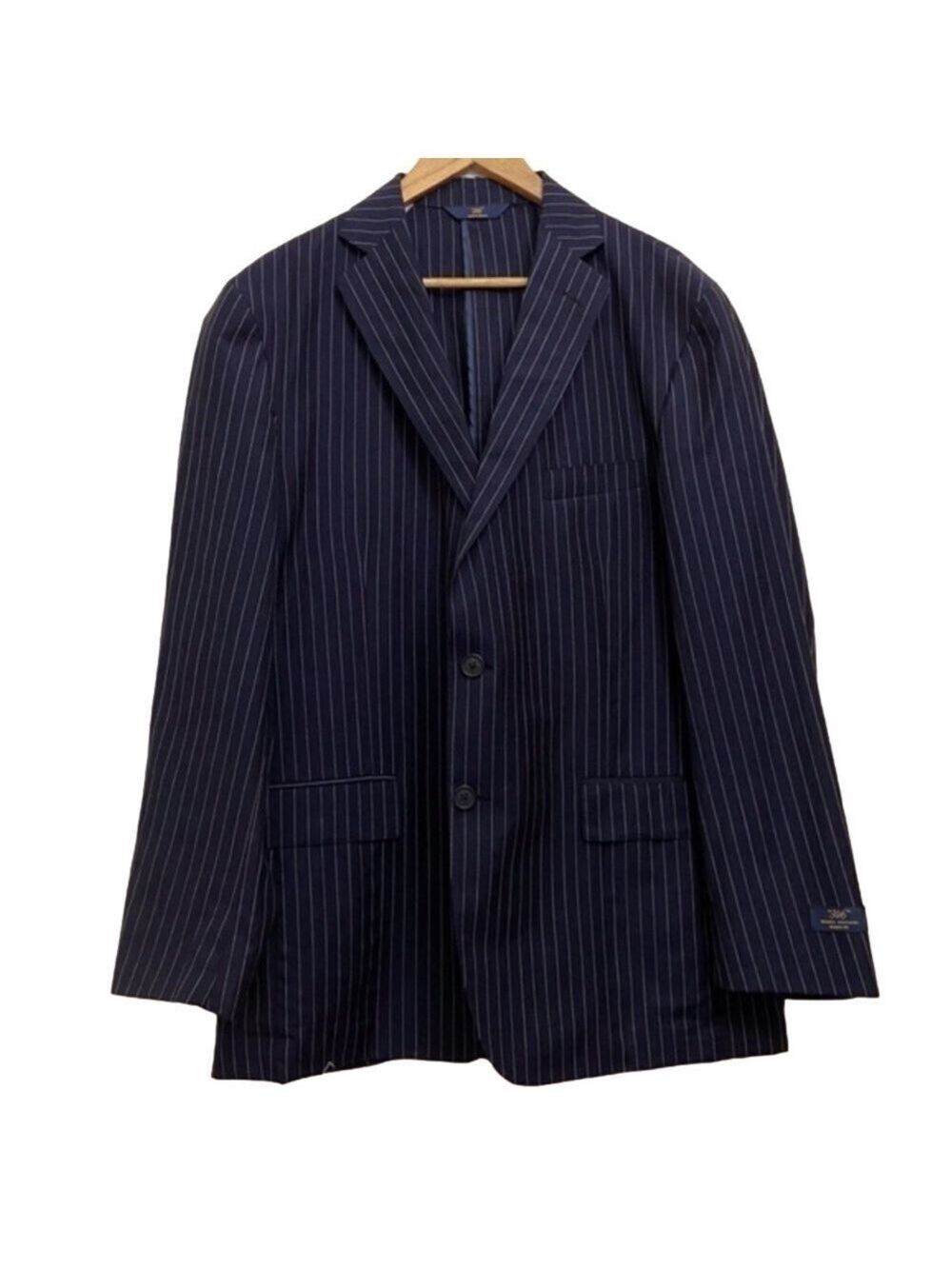 BROOKS brothers 346 blazer Regent fit size 43R wool linen lightweight blue ecru